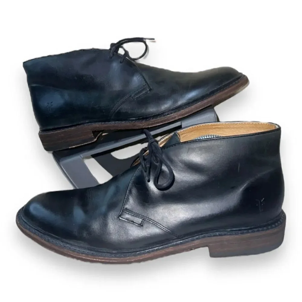 Frye‎ James Chukka Boots Black Leather 3487880 Men's 11.5 D